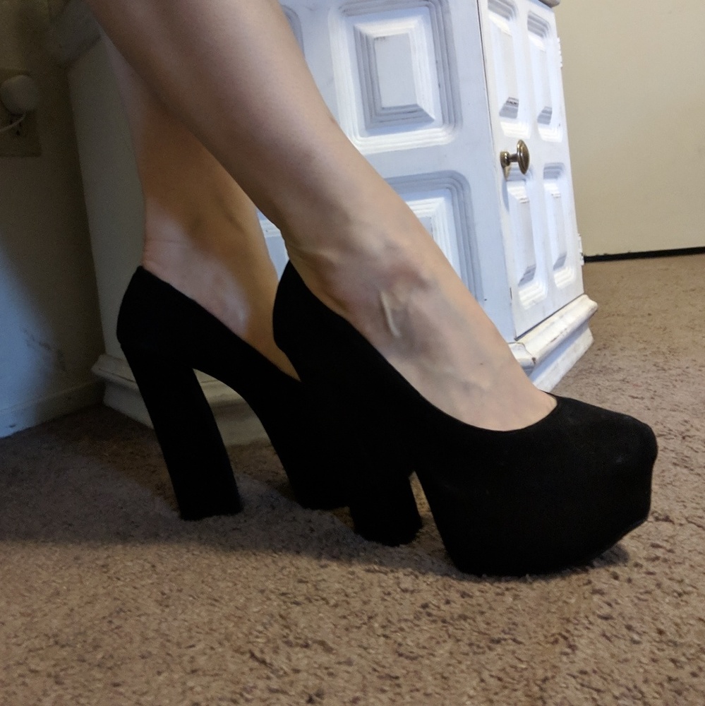 Insane Black Suede Platforms - image 1